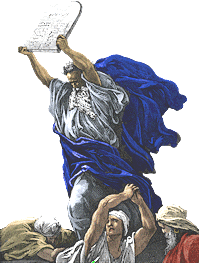 Moses empfängt die zehn Gebote am Berg Sinai | MaryPages